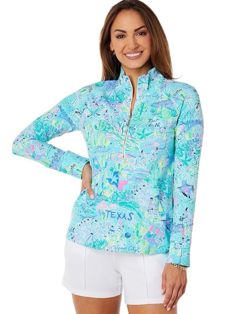 Lilly Pulitzer Skippy Popover Lilly Loves Texas UPF 50+